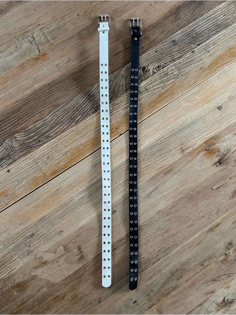 Kids Double Grommet Belt Set - White & Black, NWOT